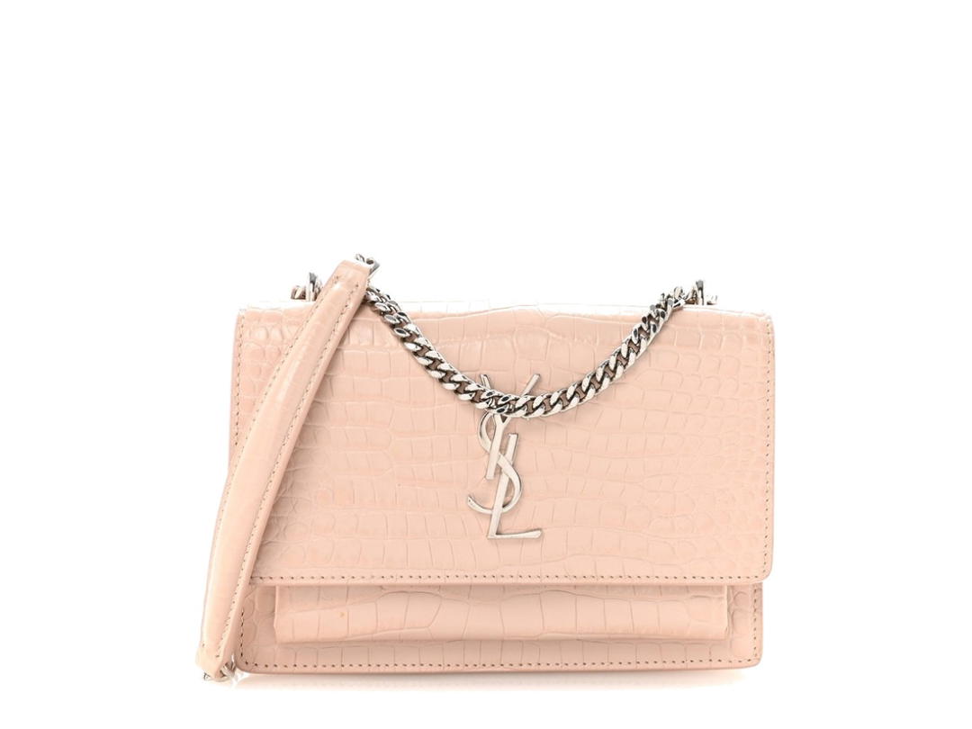 Saint Laurent Saint Laurent Sunset Chain Wallet Marble Pink