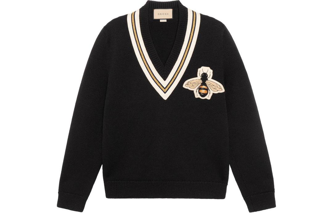 Gucci Gucci Wool Sweater With Bee Appliqué