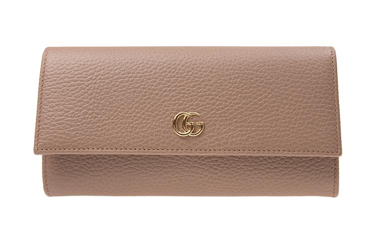 Gucci Gucci Marmont Leather Wallet Regular Women's Nude Pink