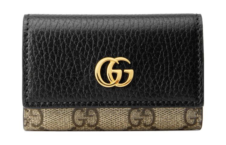 Gucci Gucci GG Marmont Canvas With Leather Key Pouch Women's Ebony/Black