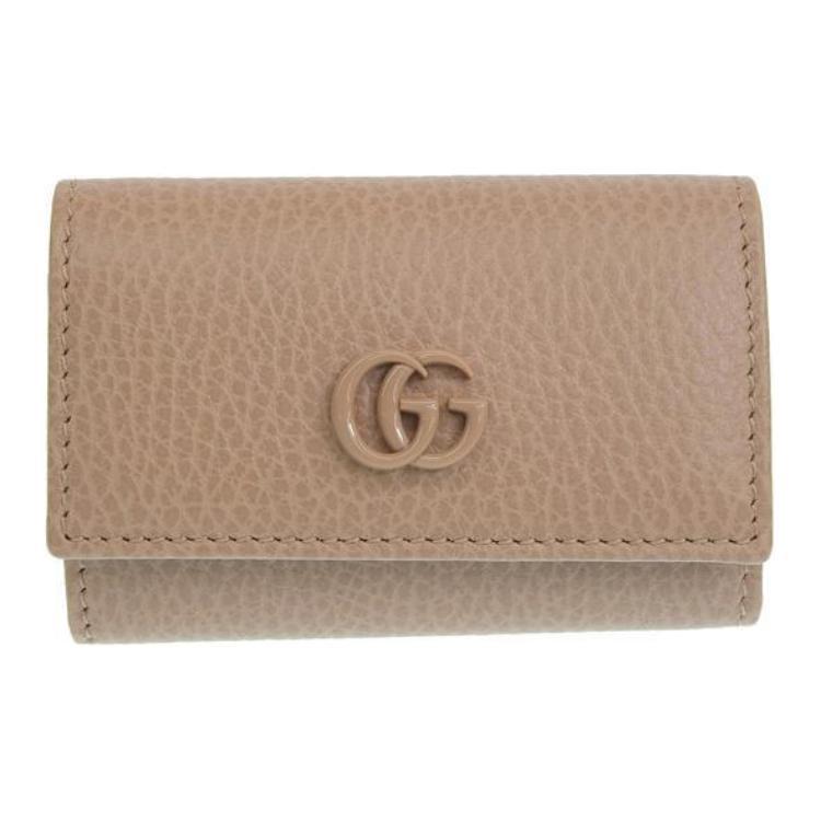 Gucci Gucci Leather Key Pouch Women's Beige