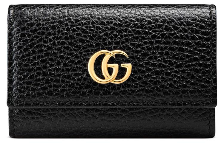 Gucci Gucci GG Marmont Leather Key Pouch Mini Women's Black