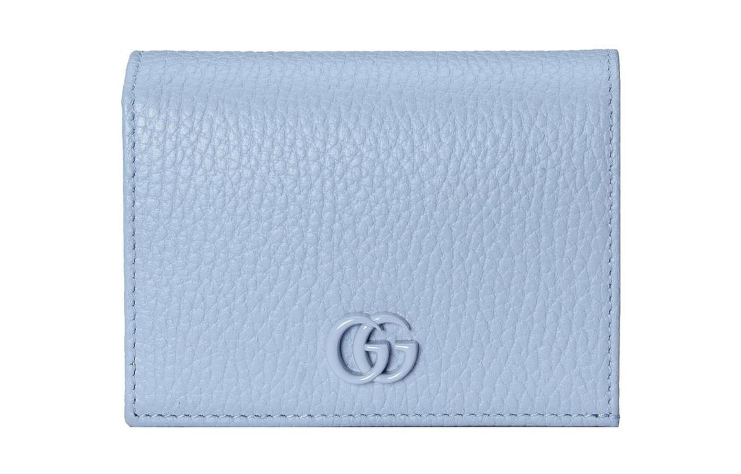 Gucci Gucci GG Marmont Leather Card Holder Wallet Regular Women's Blue