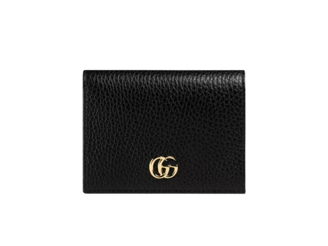Gucci Gucci GG Marmont Card Case Wallet In Black Leather With Gold Hardware - view 1