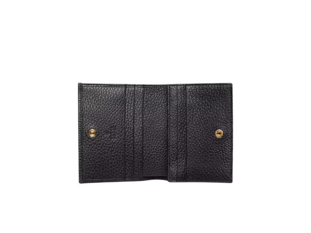 Gucci Gucci GG Marmont Card Case Wallet In Black Leather With Gold Hardware - view 2