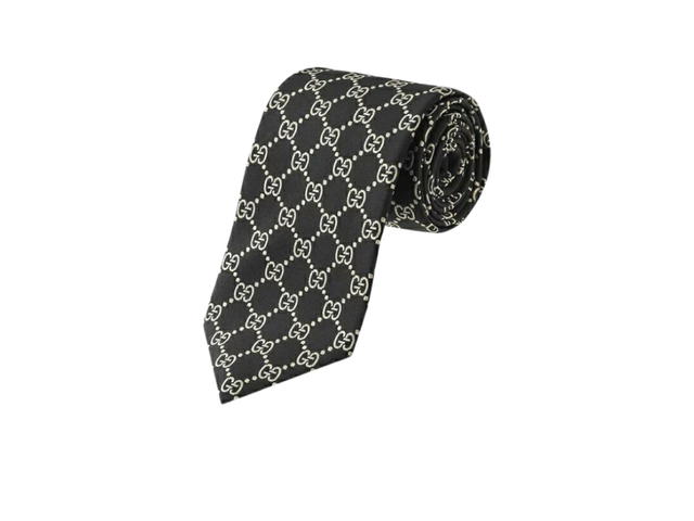 Gucci Gucci Silk GG Logo Tie Black - view 1