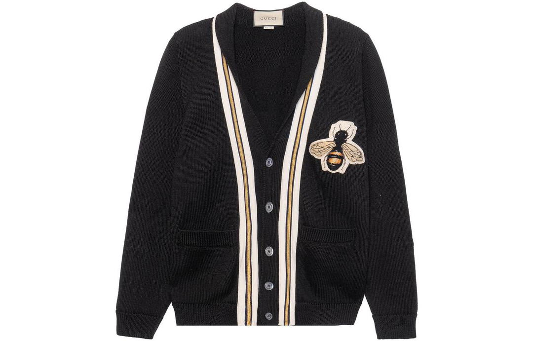 Gucci Gucci Wool Cardigan With Bee Appliqué