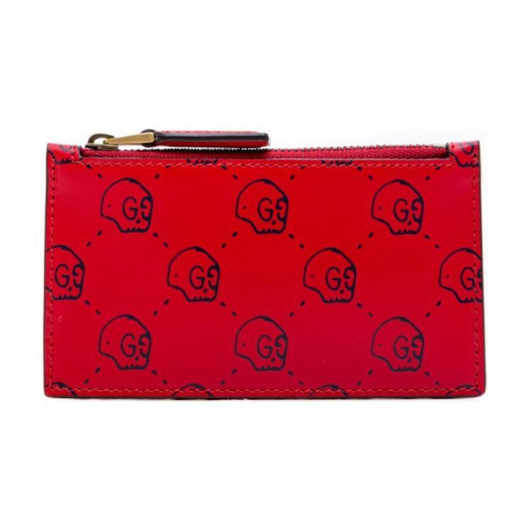Gucci Gucci Leather Card Holder Women's Red