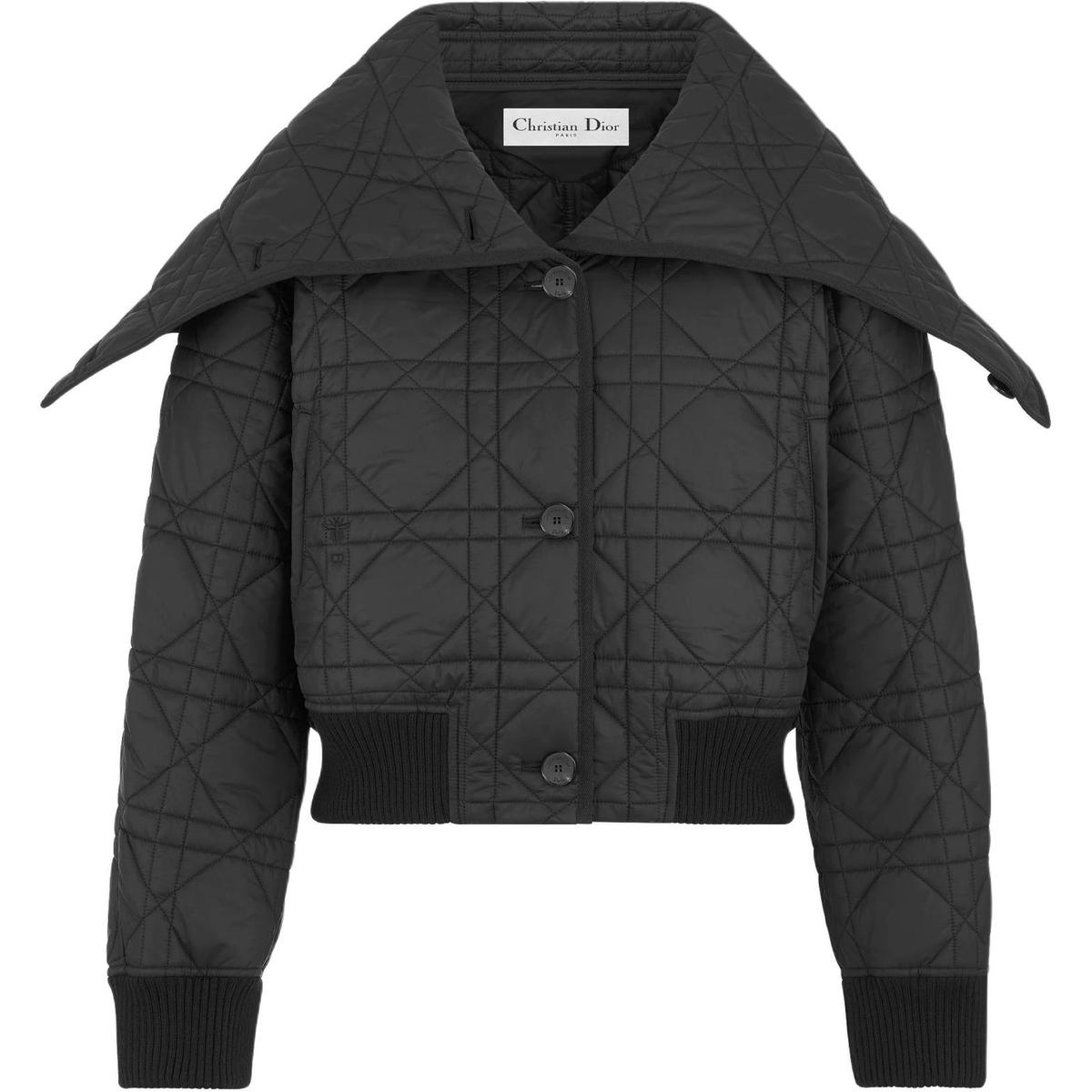 Dior Dior Macrocannage Bomber Jacket With Oversized Collar Jackets Coats Women's Black