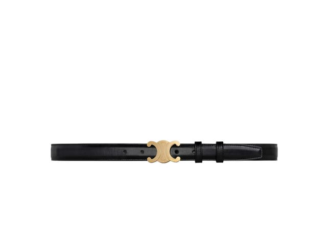 Celine Celine Medium Triomphe Belt 25MM In Taurillon Leather With Gold Finishing Black - view 1