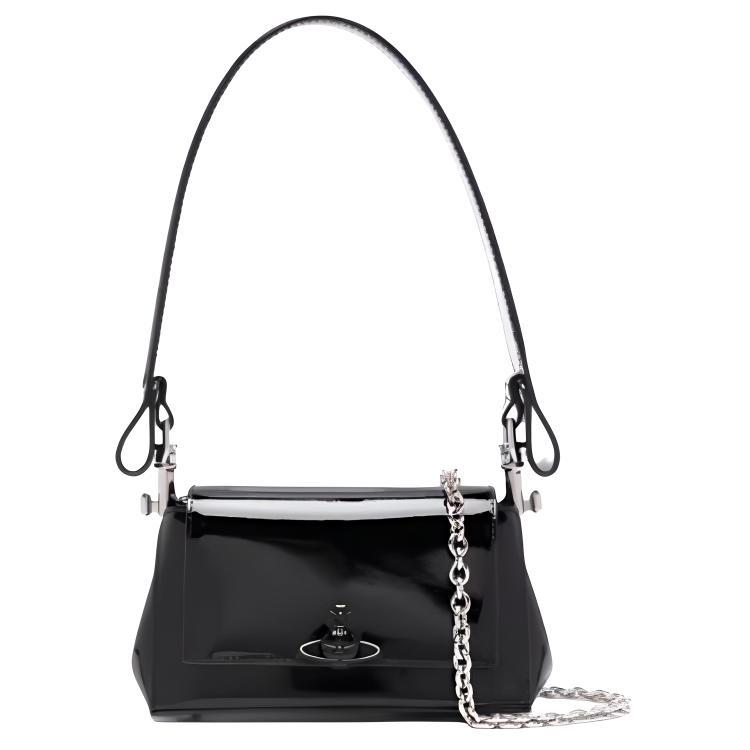 Vivienne Westwood Vivienne Westwood HAZEL PU Shoulder Bag Portable Crossbody Bag Shoulder Bag Small Size Women's Black