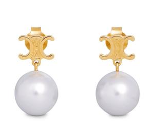 Buy CELINE Les Perles CELINE Earrings In Brass With Gold Finish And Glass Pearls at Sasom – Authentic and Ready to Ship