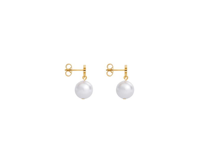 Celine Celine Les Perles Celine Earrings In Brass With Gold Finish And Resin Pearls - view 3