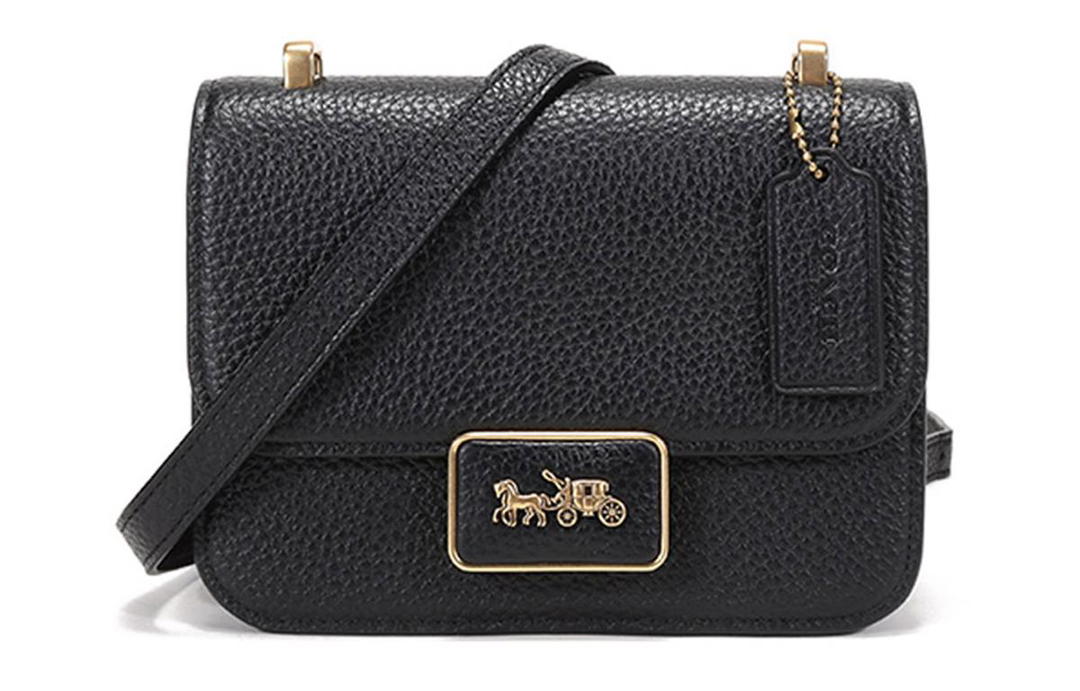 Coach Coach Alie Leather Messenger Bag Small Square Bag Crossbody Bags Shoulder Bags Small Size Women's Black