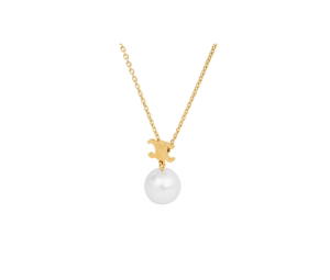 Buy CelineLes Perles Celine Necklace In Resin Pearl And Brass With Gold Finish at Sasom – Authentic and Ready to Ship