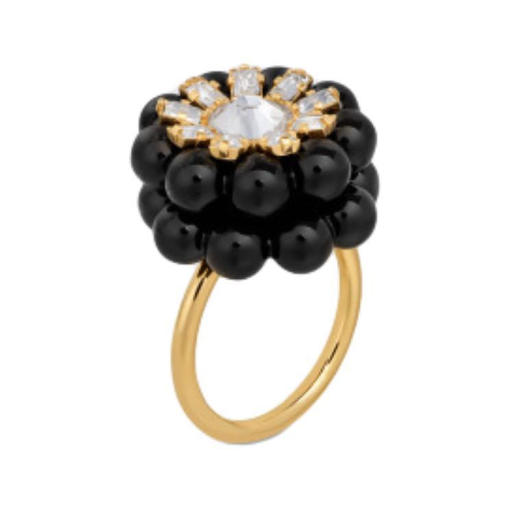 Celine Celine Rhinestone, Brass Rings Women's Black