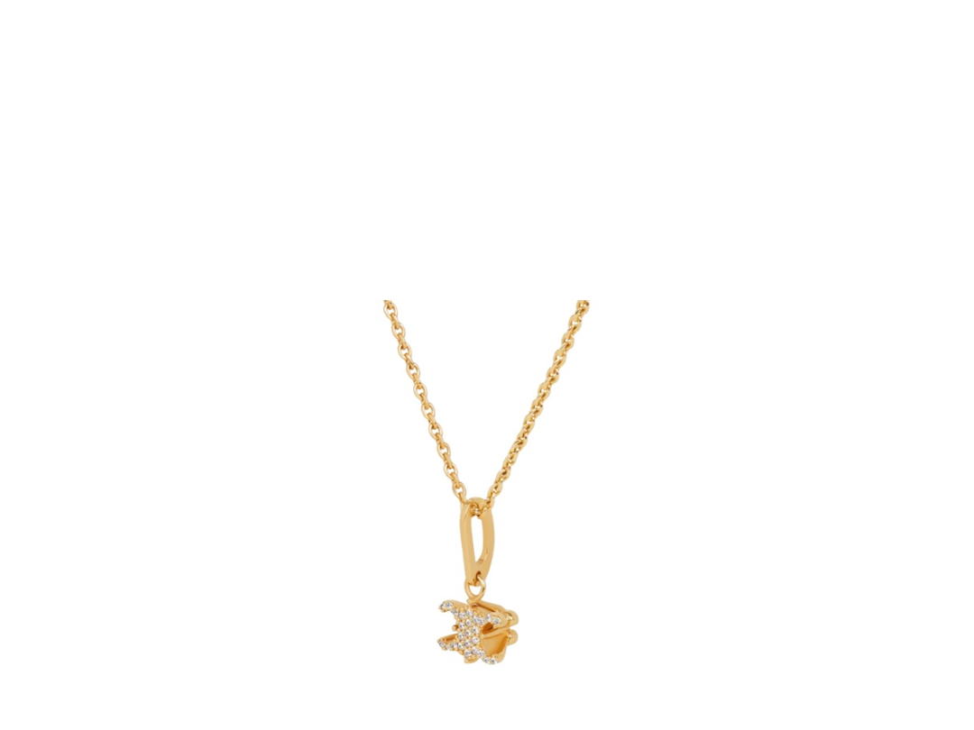 Celine Celine Triomphe Solitaire Sparkle Necklace In Strass And Brass With Gold Finish Gold