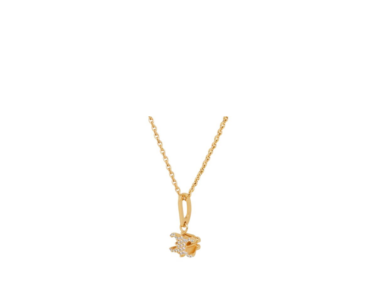 Celine Celine Triomphe Solitaire Sparkle Necklace In Strass And Brass With Gold Finish Gold