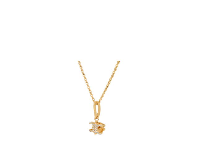 Celine Celine Triomphe Solitaire Sparkle Necklace In Strass And Brass With Gold Finish Gold - view 1