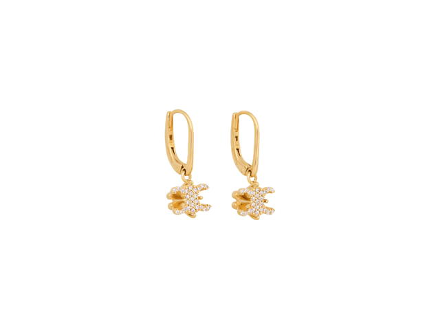 Celine Celine Triomphe Solitaire Sparkle Earrings In Strass And Brass With Gold Finish - view 2