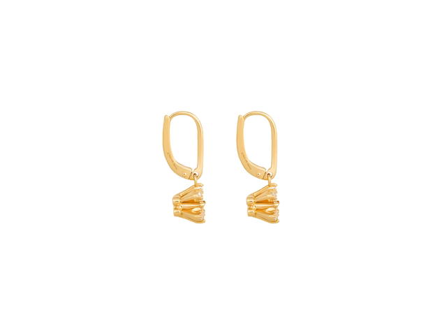 Celine Celine Triomphe Solitaire Sparkle Earrings In Strass And Brass With Gold Finish - view 3