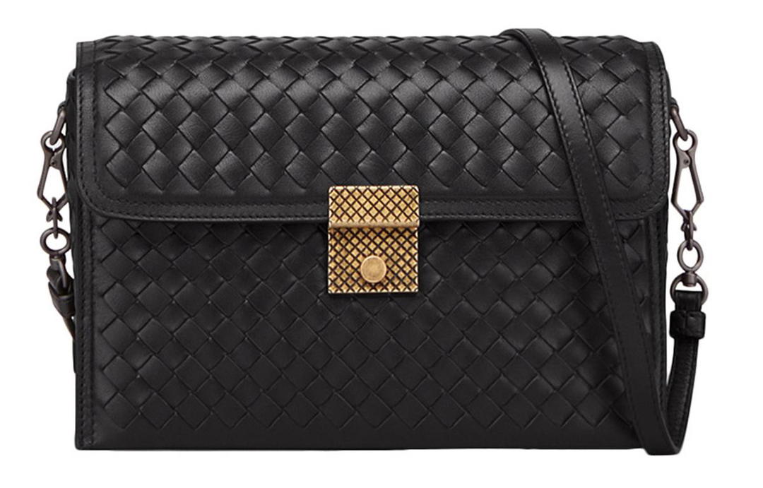 Bottega Veneta Bottega Veneta Cow Leather Shoulder Bag Women's Black
