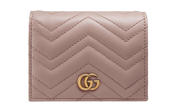 Gucci Gucci GG Marmont Leather Wallets Card Holders Women's Nude Pink