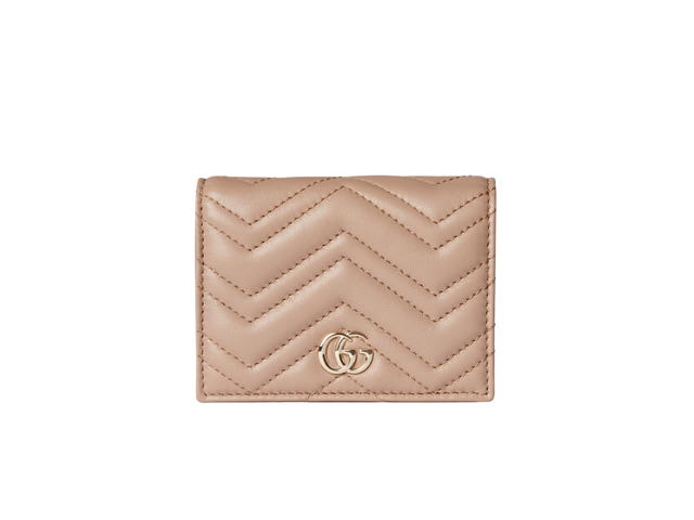 Gucci Gucci GG Marmont Card Case Wallet Pink Beige - view 1