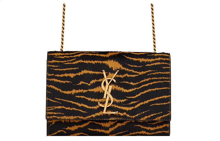 Saint Laurent Saint Laurent KATE Cow Leather Shoulder Bag Crossbody Bag Small Size Women's Black/Natural