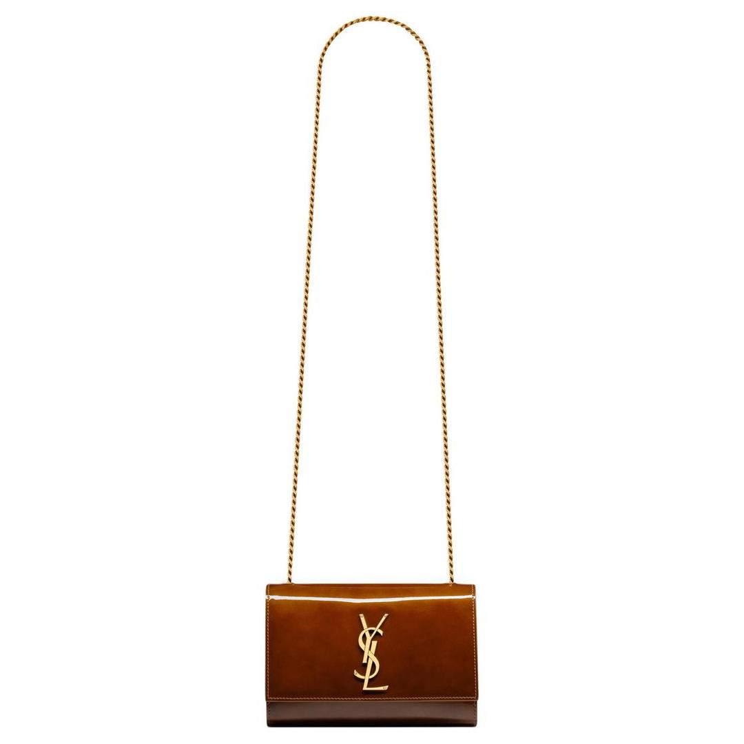 Saint Laurent Saint Laurent KATE Calfskin Shoulder Bag Crossbody Bag Small Size Women's Tan