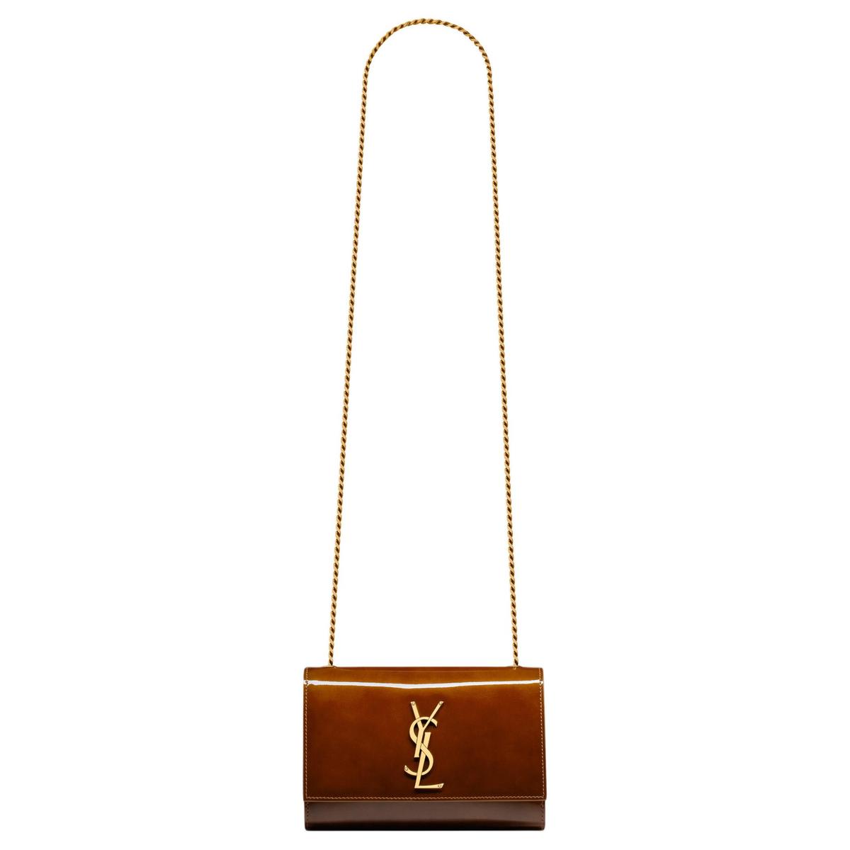 Saint Laurent Saint Laurent KATE Calfskin Shoulder Bag Crossbody Bag Small Size Women's Tan