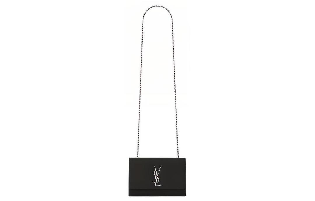 Saint Laurent SAINT LAURENT KATE Grained Embossed Cow Leather Chain Bag Shoulder Bag Crossbody Bag Women's Black
