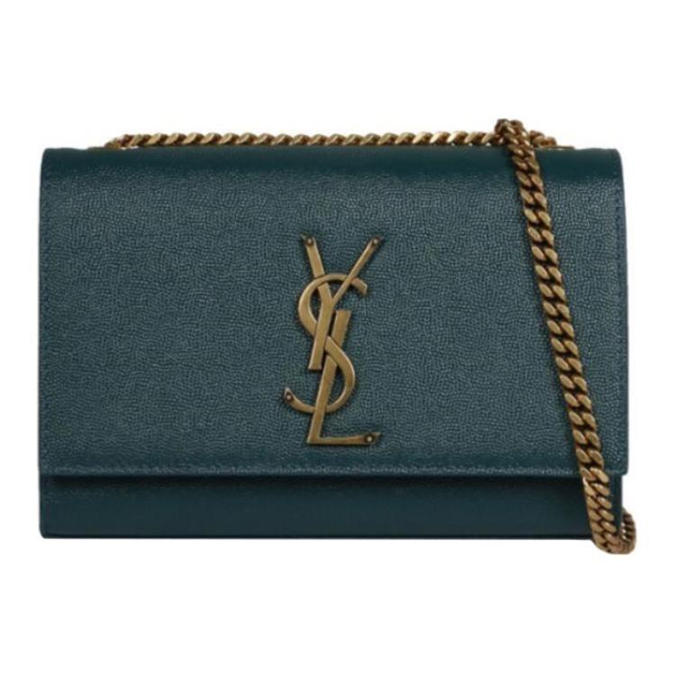 Saint Laurent Saint Laurent KATE Cow Leather Crossbody Bag Shoulder Bag Women's Blue