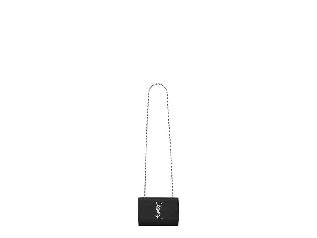 Saint Laurent Saint Laurent Kate Small In Grain De Poudre Embossed Leather Black