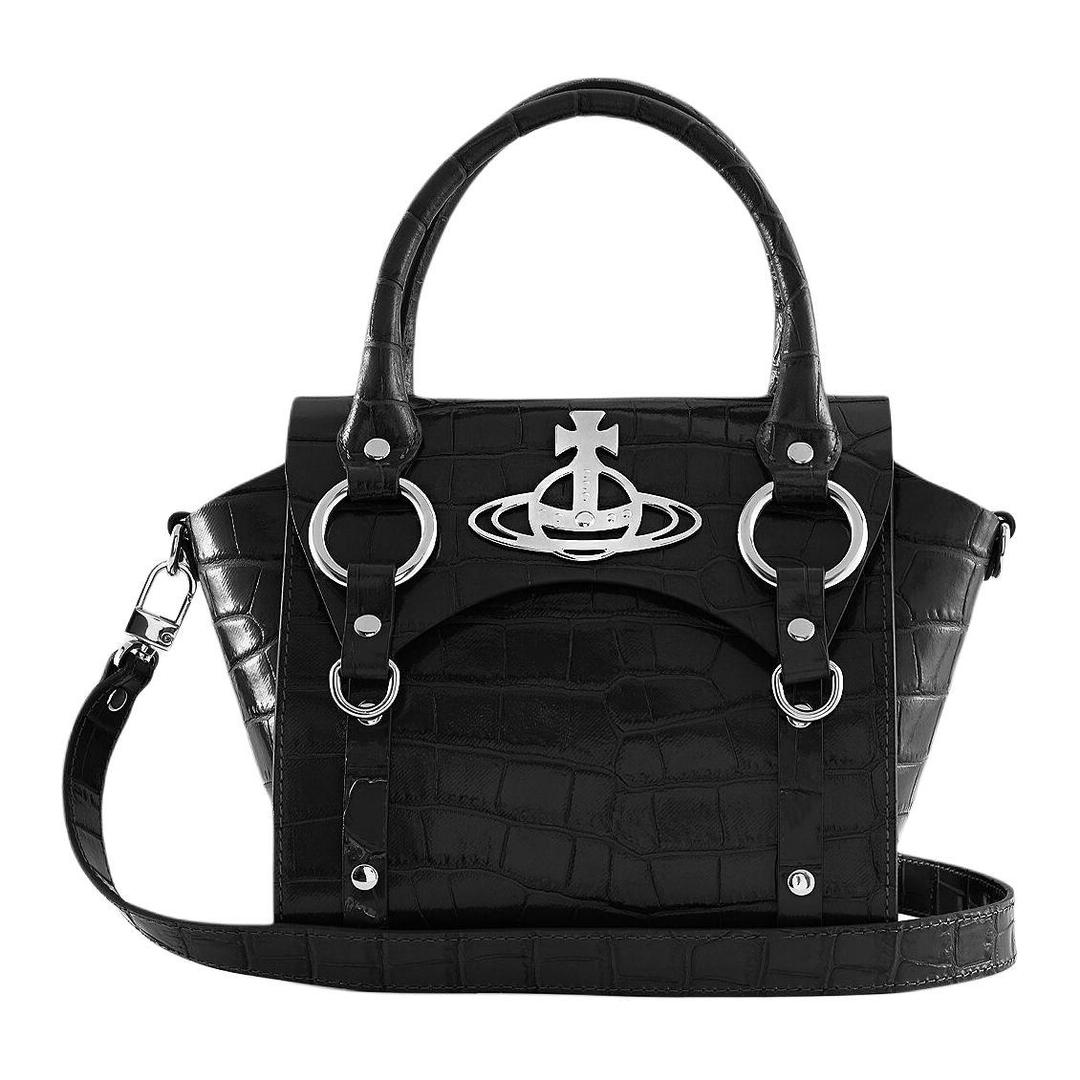 Vivienne Westwood Vivienne Westwood BETTY Leather Shoulder Bag, Crossbody Bag, Handbag Small Size Women's Black