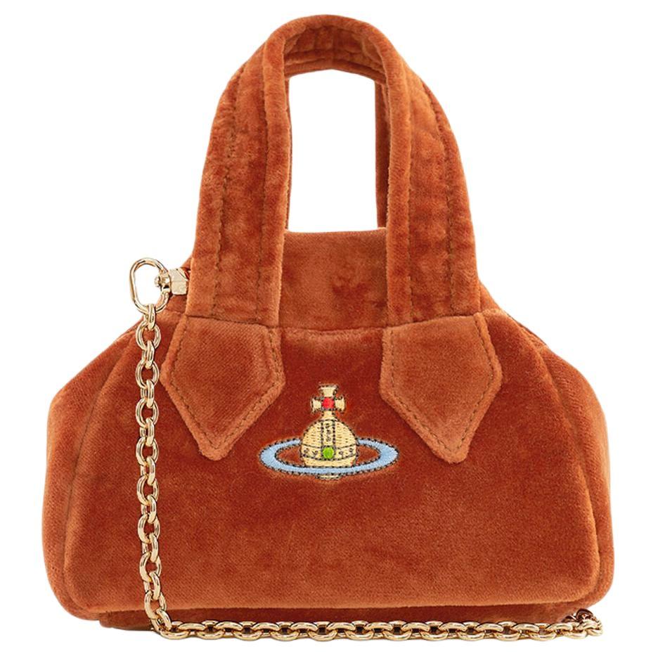 Vivienne Westwood Vivienne Westwood 100% Cotton Shoulder Bag Crossbody Bag Handbag Mini Unisex Burnt Orange