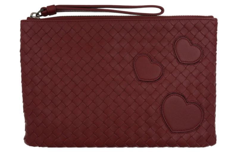 Bottega Veneta Bottega Veneta Cow Leather Clutch Women's Burgundy