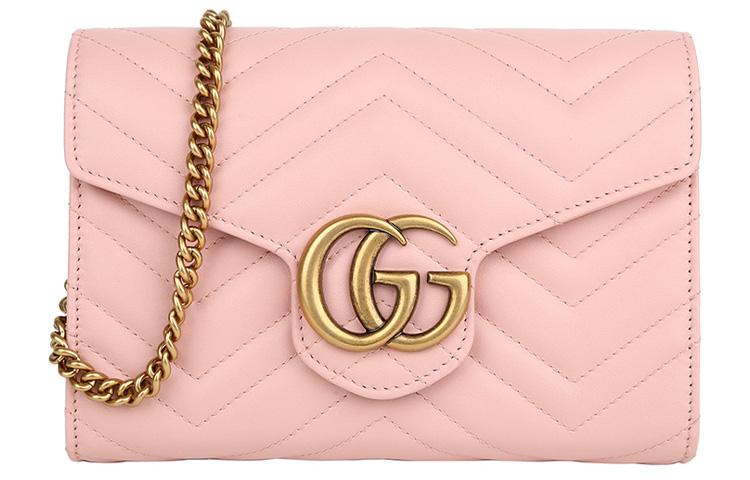 Gucci Gucci Quilted Leather Envelope Bag, Shoulder Bag, Crossbody Bag Mini Women's Pink/Candy Color