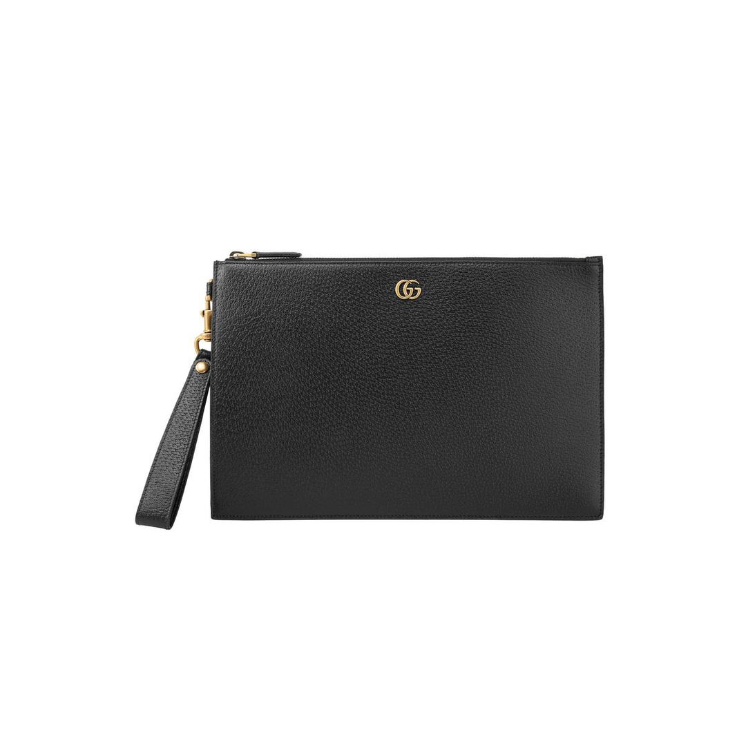 Gucci Gucci GG Marmont Leather Clutch Men's Black