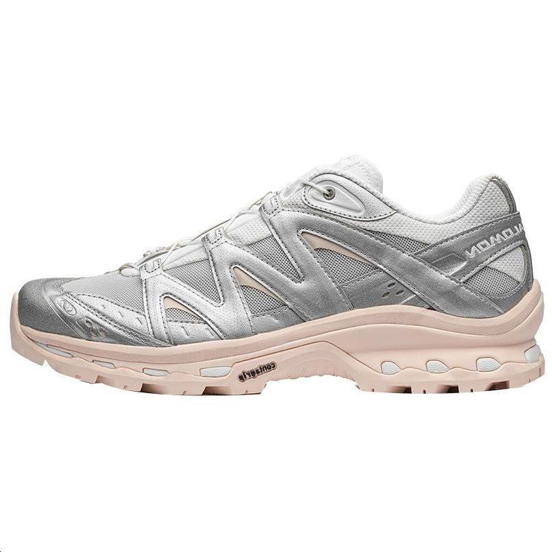 Salomon SALOMON XT Quest Slip Resistant Low Top Outdoor Shoes Unisex Gray White Pink