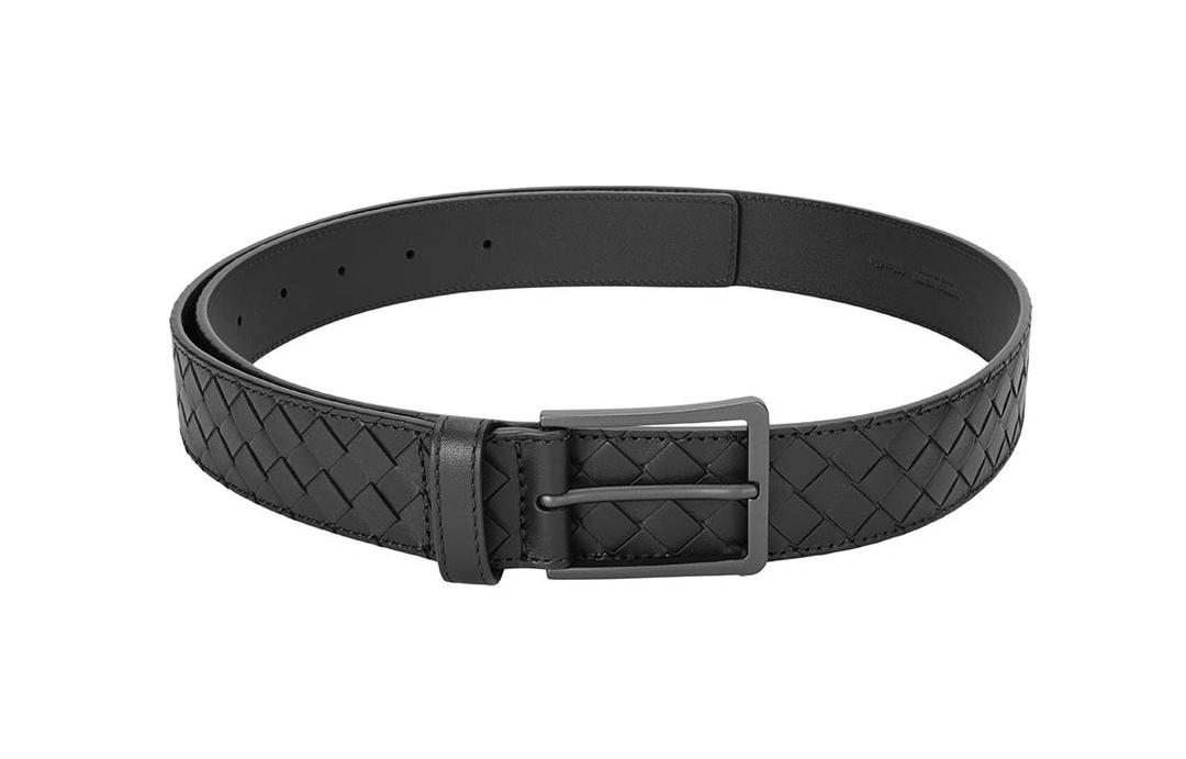 Bottega Veneta Bottega Veneta Cow Leather Belts Men's Black Width 3.5 Cm