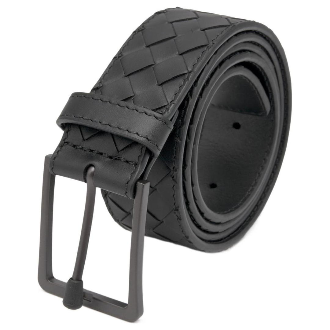 Bottega Veneta Bottega Veneta Metal Leather Belts Unisex Black