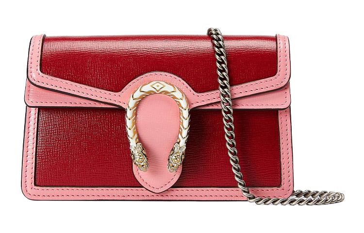 Gucci Gucci Dionysus Leather Crossbody Bag Shoulder Bag Women's Red & Pink
