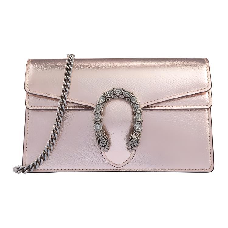 Gucci Gucci Dionysus Cow Leather Shoulder Bag Crossbody Bag Extra Mini Women's Champagne Pink