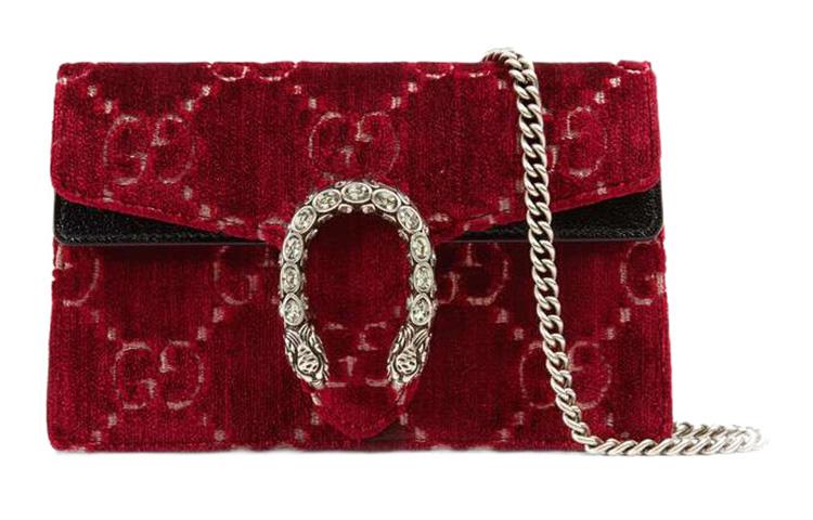 Gucci Gucci Dionysus Velvet Shoulder Bag, Crossbody Bag Women's Red