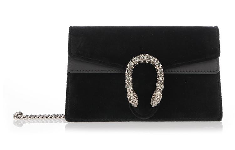 Gucci Gucci Dionysus Velvet Crossbody Bag Shoulder Bag Women's Black