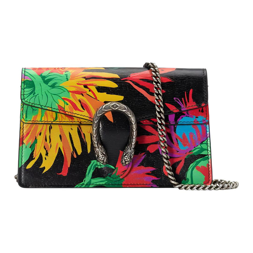 Gucci Gucci Dionysus Leather Shoulder Bag Crossbody Bag Handbag Extra Mini Women's Black/Multicolor