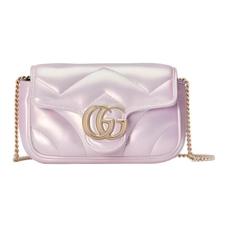 Gucci Gucci GG Marmont Leather Shoulder Bag Crossbody Bag Extra Mini Women's Rainbow Pink