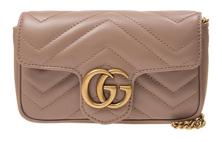 Gucci Gucci GG Marmont Leather Crossbody Bag Shoulder Bag Extra Mini Women's Milk Tea Nude