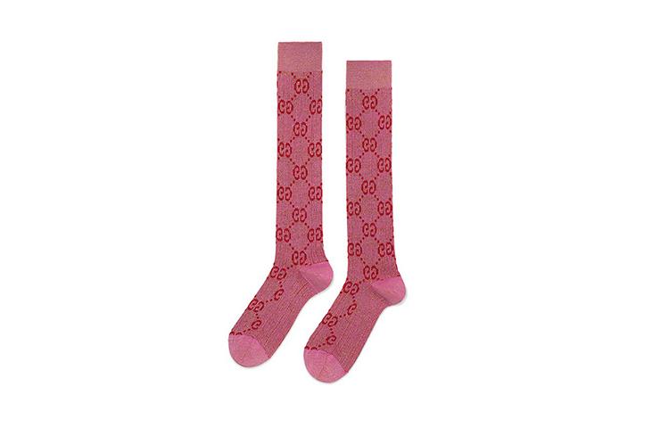 Gucci Gucci Cotton Gg Socks 'Roseate/Pink'